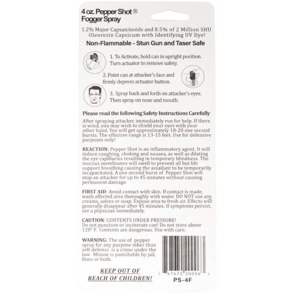 Pepper Shot 1.2% MC 4 oz Pepper Spray - Image 5