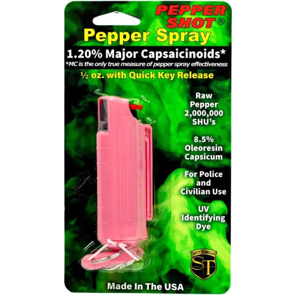 Pepper Shot 1.2% MC 1/2 oz Pepper Spray Hard Case Belt Clip and Quick Release Key Chain - Image 11