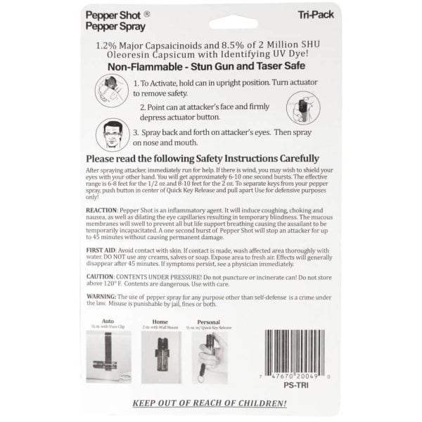 Pepper Shot 1.2% MC Tri-Pack Pepper Spray - Image 3